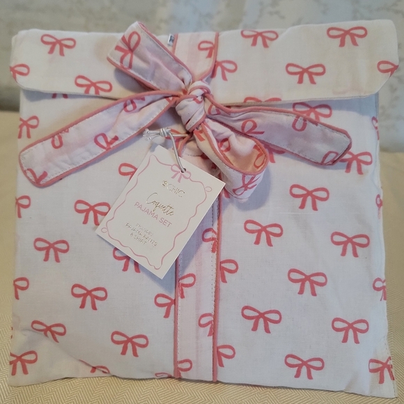 Coquette Other - Pink Bow Cotton Pajama Set BNWT
